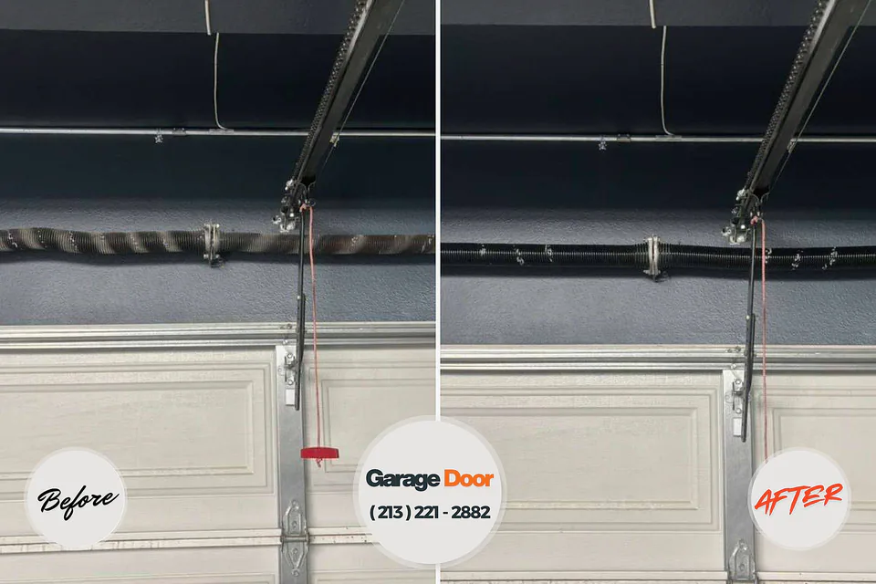 Before and after: garage door repair Crosbyton, TX